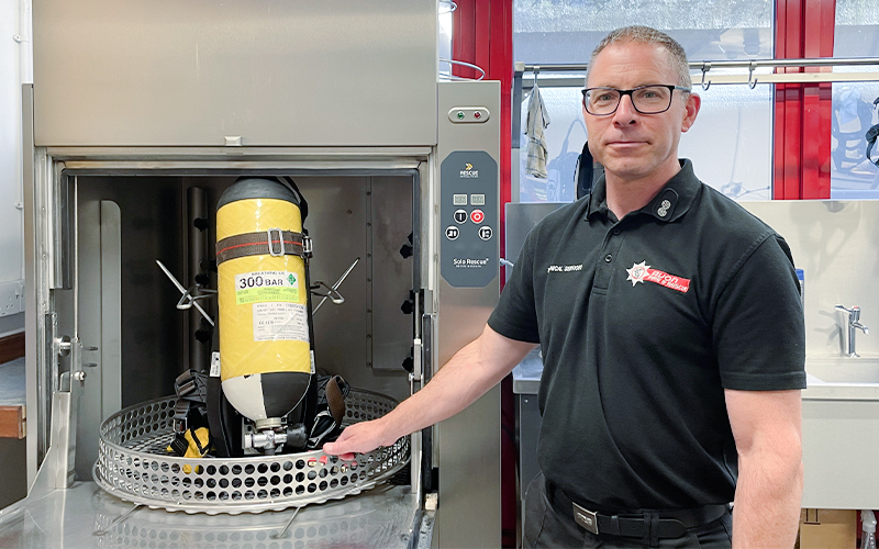 Solo Rescue gear cleaning machine n at Avon Fire and Rescue Service